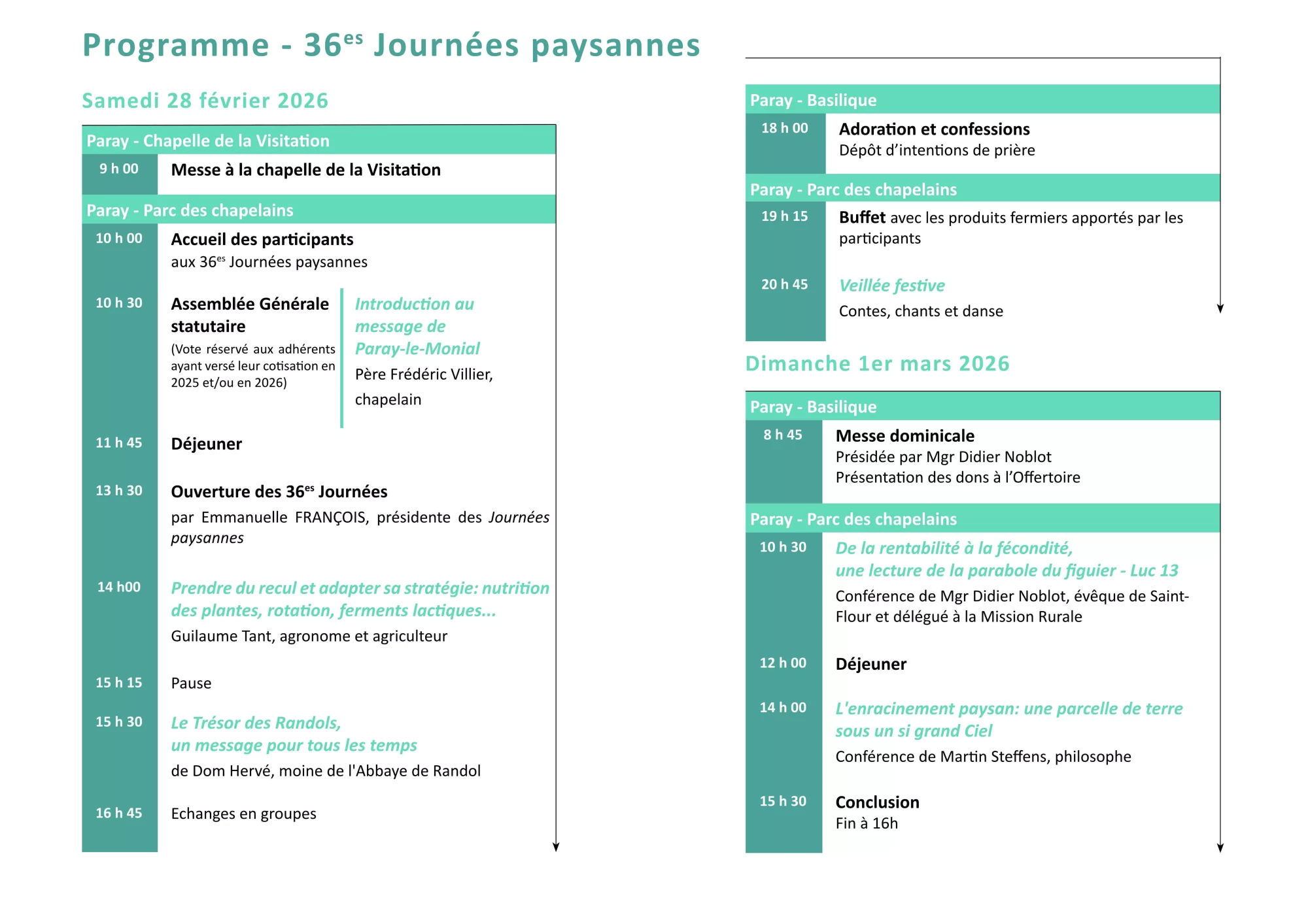 Programme JN 2026